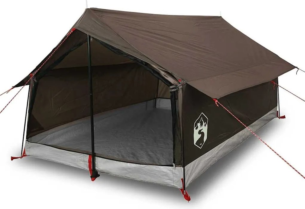 vidaXL Cort de camping pentru 2 persoane, maro, impermeabil