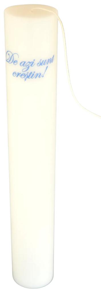 Lumanare Botez Baieti cu mesaj 4,5 cm, 60 cm