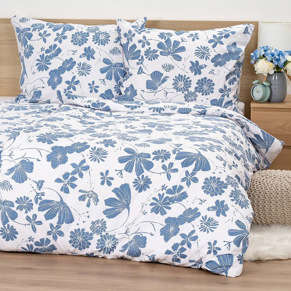 Lenjerie de pat din bumbac 4Home Blue Meadow , 140x 200 cm, 70 x 90 cm, 140 x 200 cm, 70 x 90 cm
