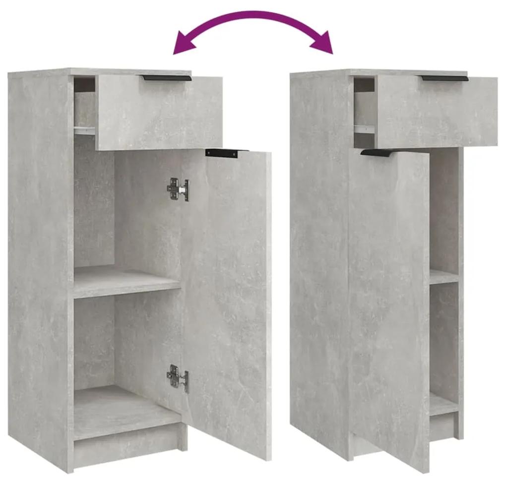 Set dulapuri de baie, 5 piese, gri beton, lemn prelucrat Gri beton, 5