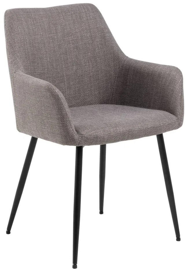 Set de scaune de sufragerie gri deschis cu cotiere 2 buc. tapițat Lizzy – Actona