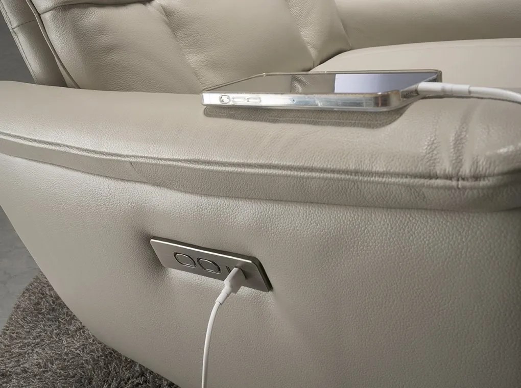 Fotoliu design LUX cu functia relax Cowhide Grey leather