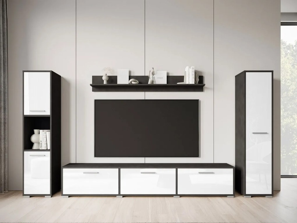 Mobilier living Ikinra XL (matera + lucios Alb) . 1104552