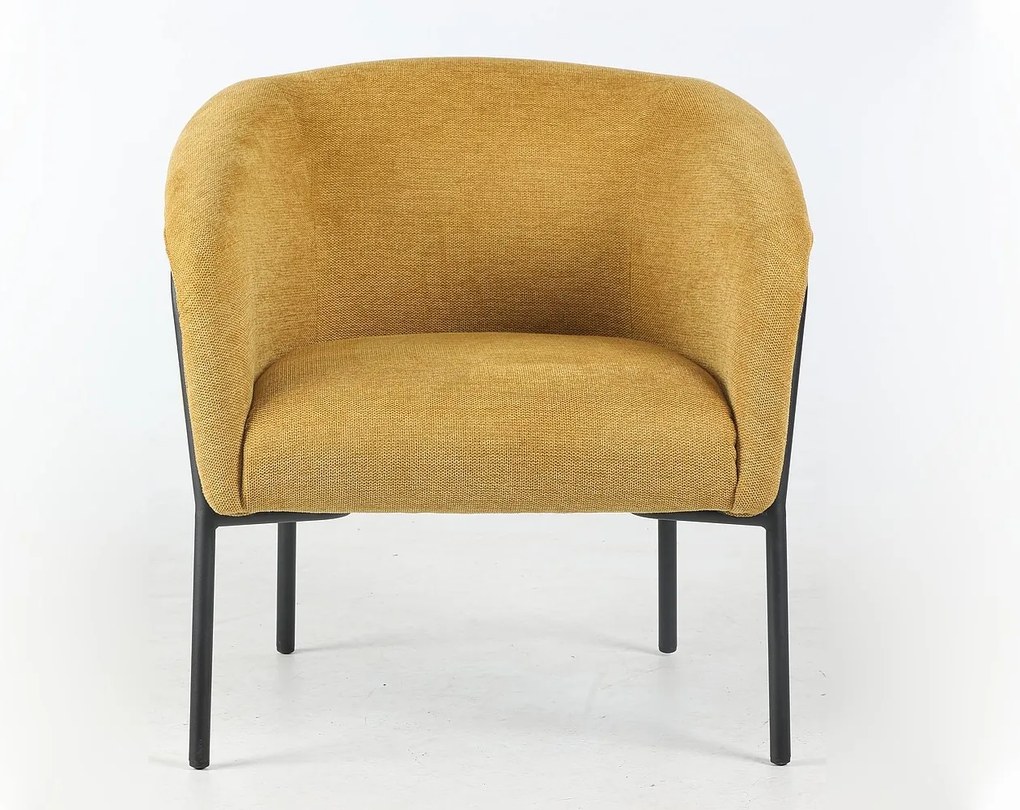 Fotoliu de design CLOVER BREGO, culoare mustar