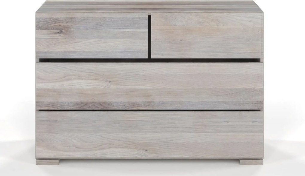 Comodă lemn masiv TerraCraft Stejar 2+2 Sertare, 120 × 45 × 81 cm - Bleached oil