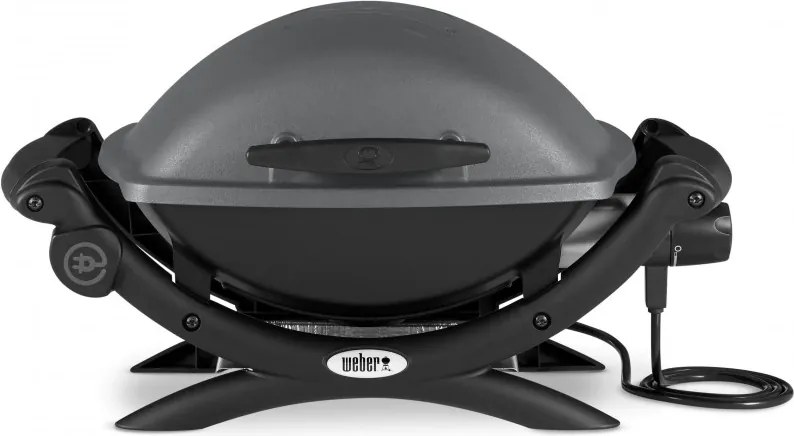 Gratar electric Weber Q1400 WB 52020079, 2200 W, 43x32 cm, Carcasa aluminiu turnat, Tava grasimi, Gri