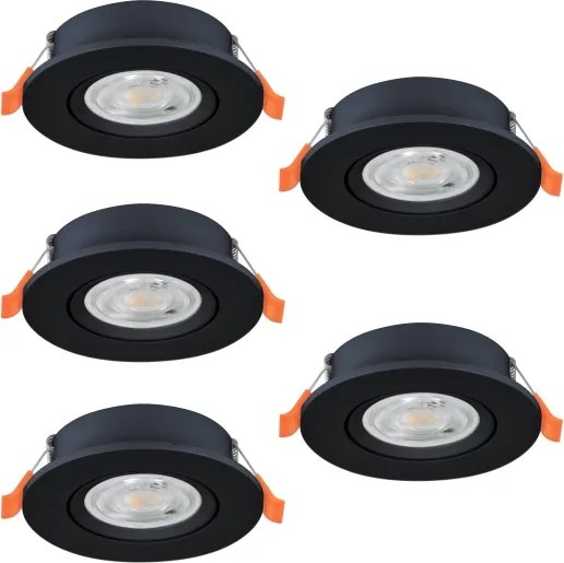 Eglo 902266 - Set 5x spoturi LED încastrate BARRANCO LED/4,8W/230V negru