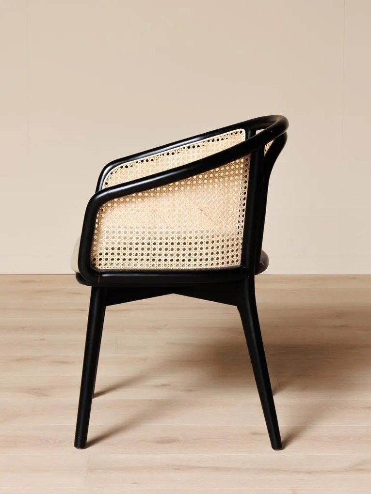 Scaun dining, din bumbac si rattan, Cleopatra