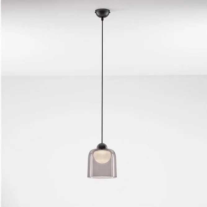 Pendul LED modern, Metal, Negru, Acrilic, DIONE