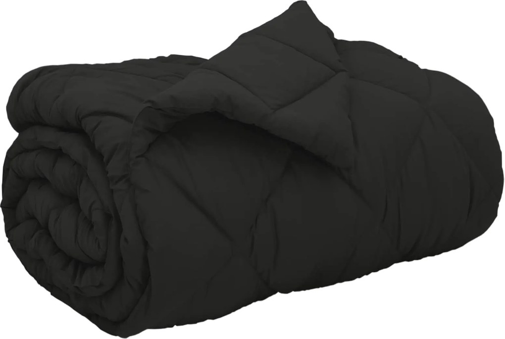 vidaXL Duvet de iarnă Negru 140 x 200 cm Microfibră