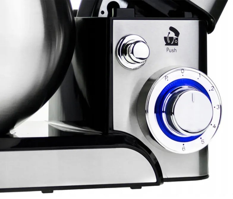 Mixer planetar Voltz V51115F, 1600W, Tot metal, 5 litri, 6 viteze, LED, Otel inoxidabil