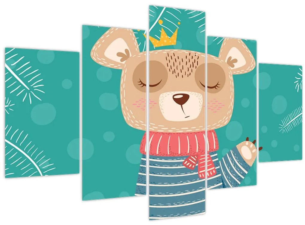 Tablou - Ursulețul fluturând labuța (150x105 cm)