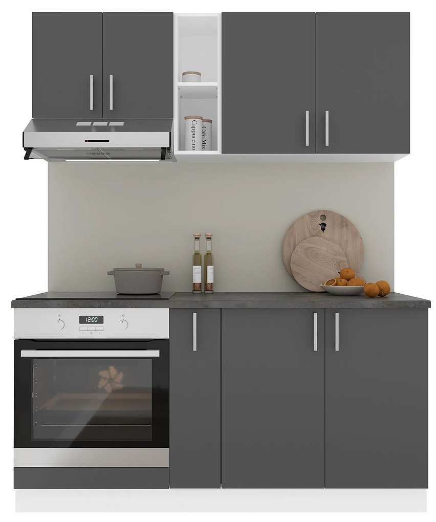 Set Bucatarie Karo V7, Antracit/Alb, Blat Thermo 28 mm, L 160 cm