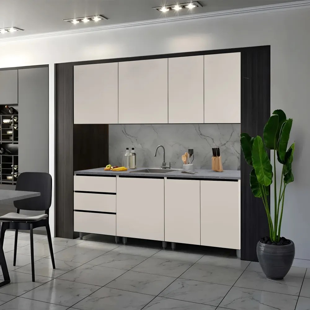 Mobilier de bucătărie, 2 m, caşmir, ASTI