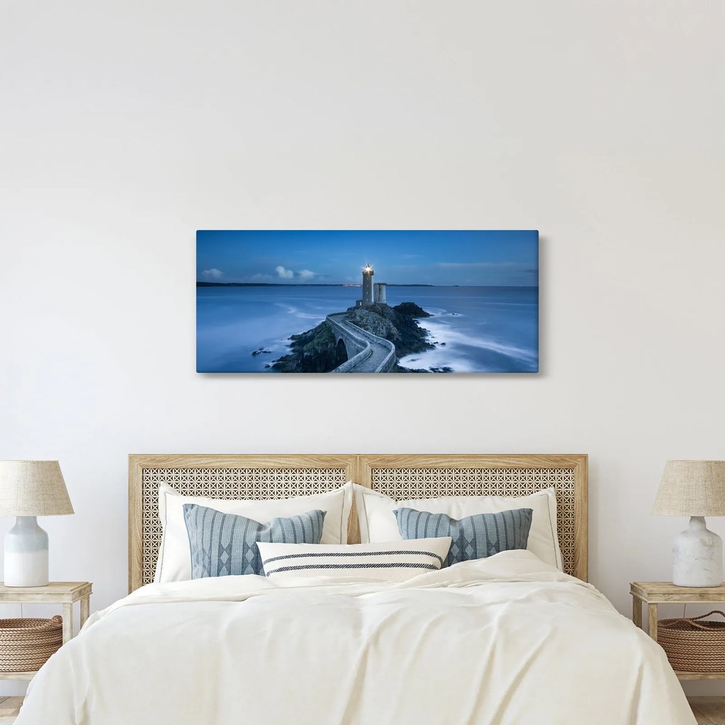 Tablou cu far și marea (120x50 cm)