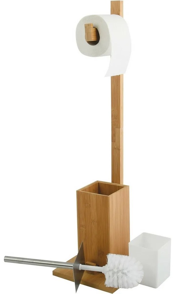 Suport din bambus pentru hârtie igienică cuperie MSV 19 x 19 x 70,5 cm