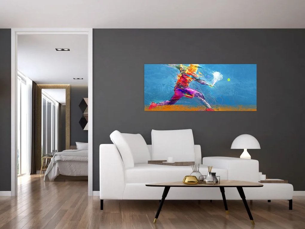 Tablou - Jucător de tenis pictat (120x50 cm)