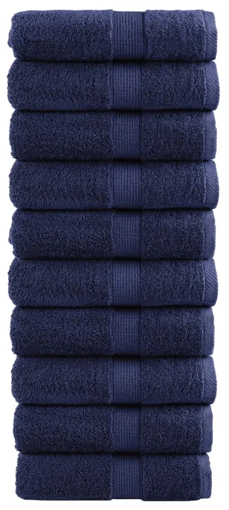 vidaXL Prosoape oaspeți premium SOLUND 10buc. bleumarin 30x50cm 600gsm