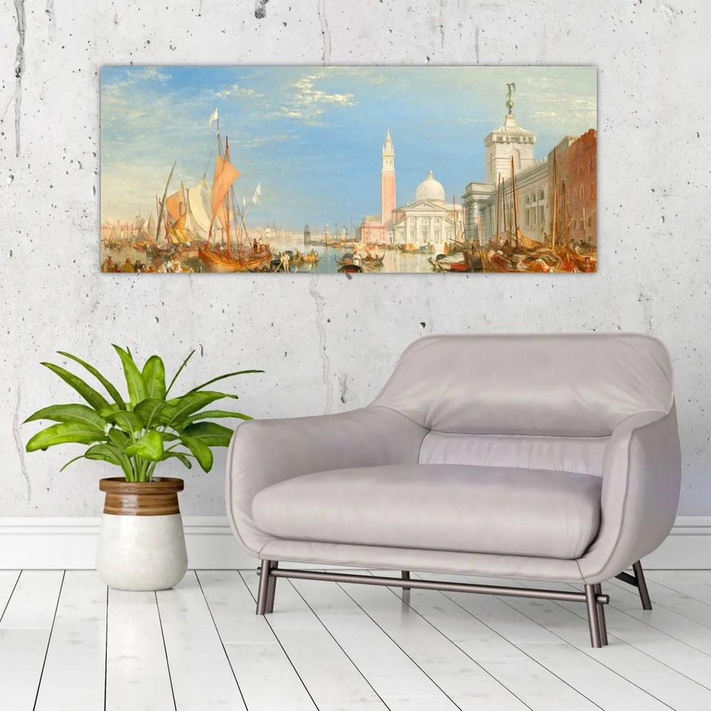 Tablou - Joseph Mallord William Turner, Venice the Dogana and San Giorgio Maggiore, reproducere (120x50 cm)