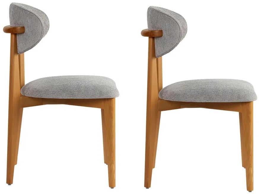 Set de scaune de sufragerie Lionte Grey și DarkOak, 2 buc.