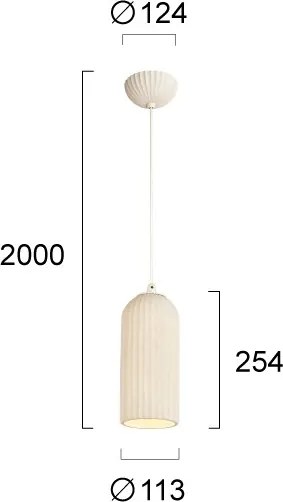 Lustră suspendată pe cablu LAVINA 1xE27/35W/230V crem