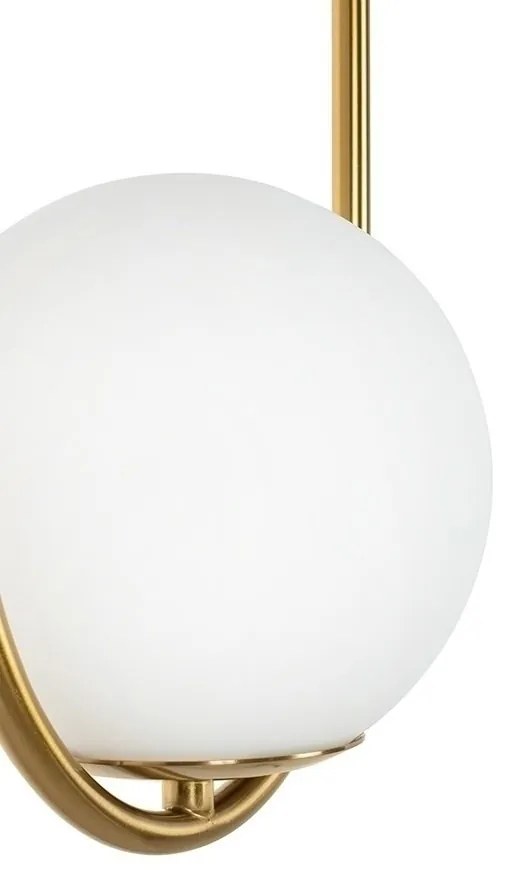 Lustra design miminalist, Metal auriu, Glob Sticla, AURELIA 50