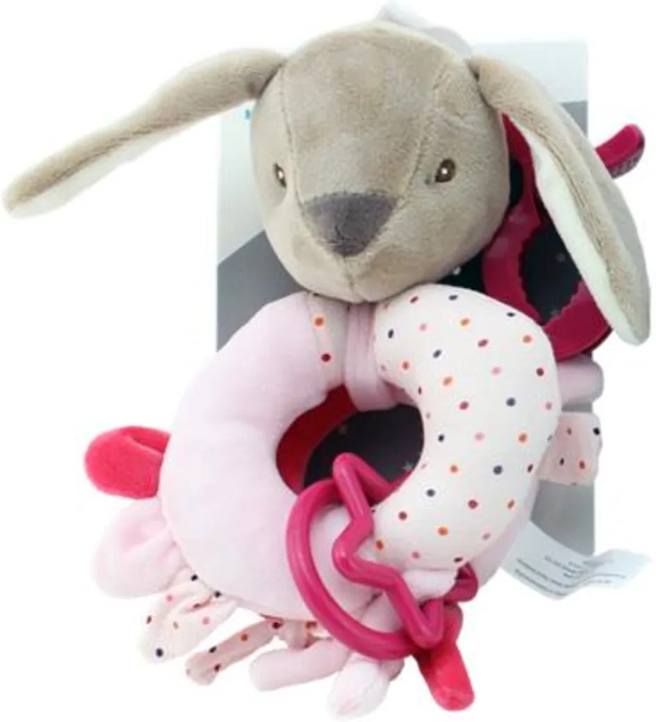 Jucărie pluș agățătoare Tulilo Bunny, 16 cm - roz, K19