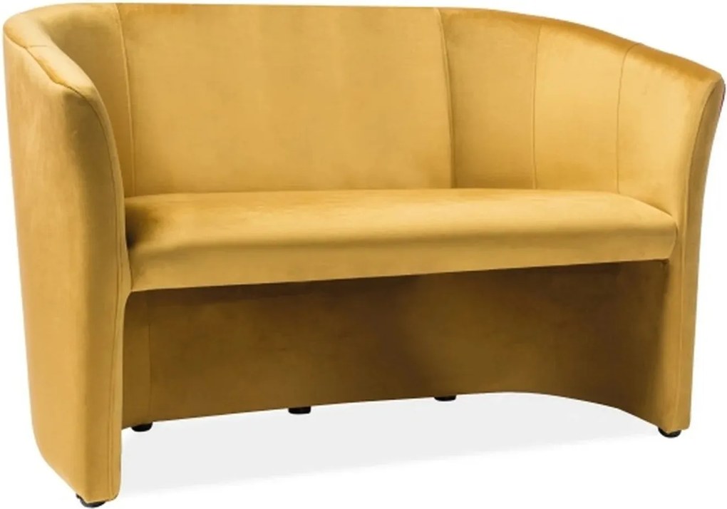Canapea TM-2, stofa catifelata galben - Bluvel 68, 126x60x76 cm