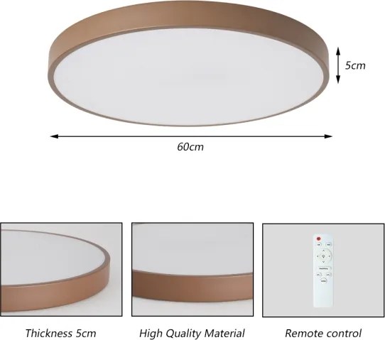 Brilagi - Plafonieră LED dimabilă POOL LED/60W/230V 3000-6000K 60 cm maro, cu telecomandă