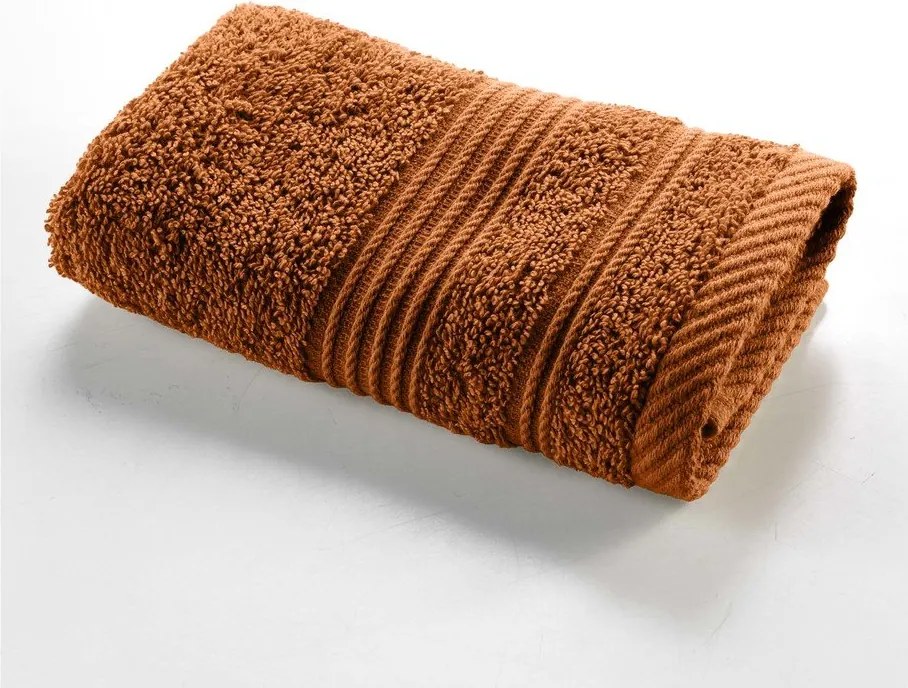 Prosop teracotă din bumbac din frotir 30x50 cm Tendresse – douceur d'intérieur