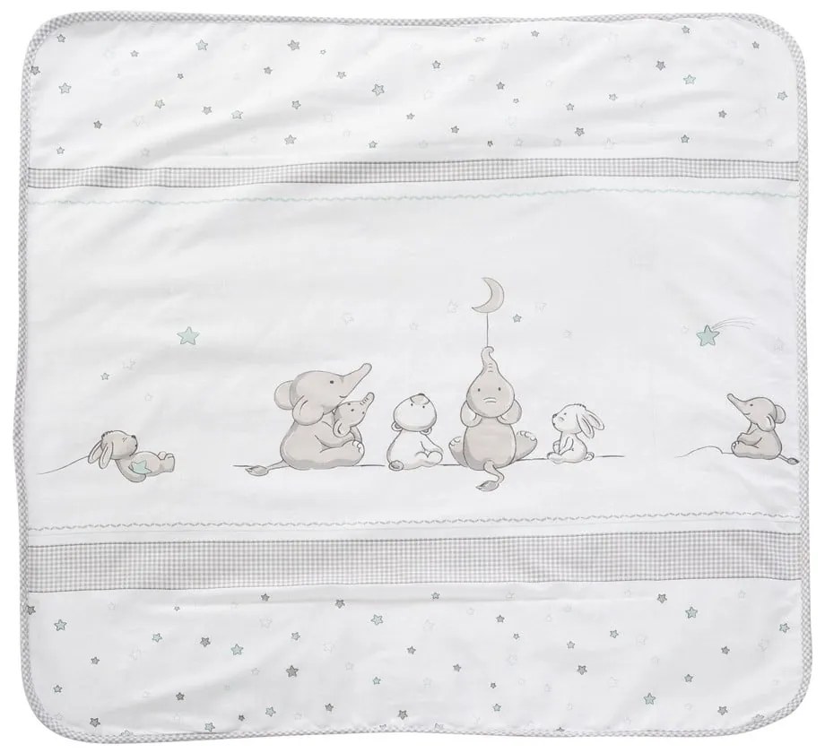 Pătură pentru copii albă/gri din micropluș/cocolino 80x80 cm Sternenzauber – Roba