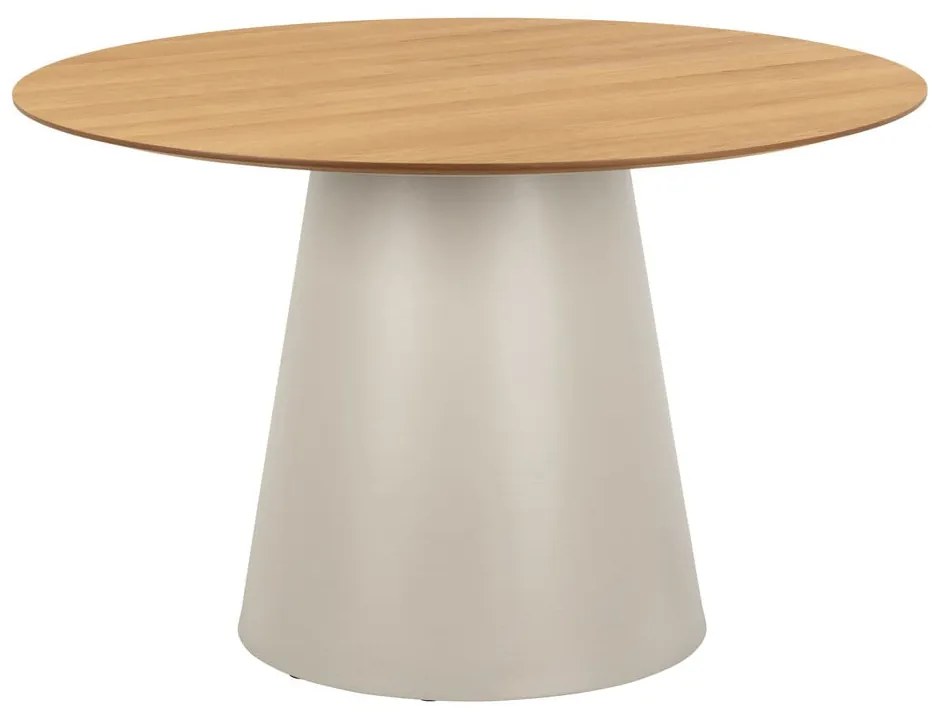 Masă de dining rotundă cu blat cu aspect de lemn de stejar ø 120 cm Soli – Actona