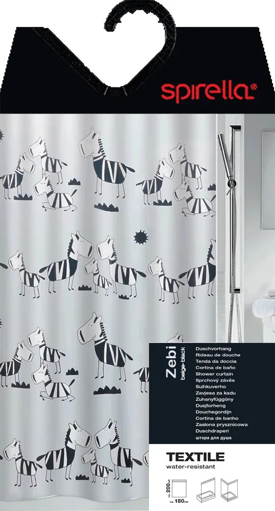 Perdea de duș 180x200 cm Zebi – Spirella