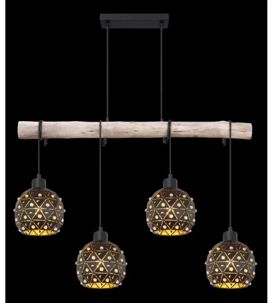 Globo 54029-4H - Candelabru suspendat pe cablu JODIE 4xE27/40W/230V bej/negru