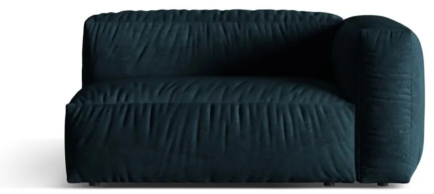 Modul pentru canapea modulară albastru închis cu tapițerie din catifea (cu colț pe partea dreaptă) Martina – Micadoni
