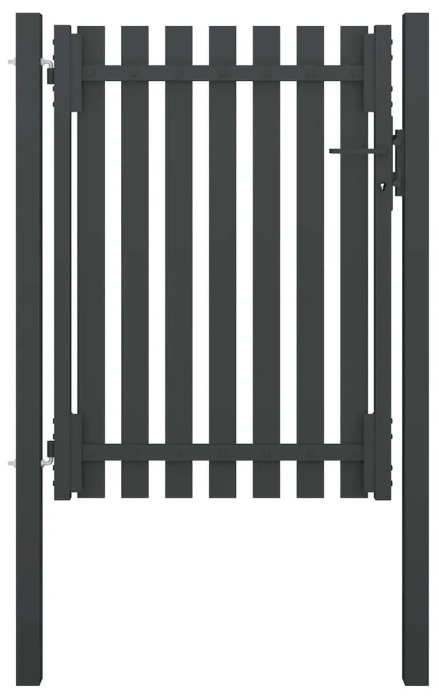 vidaXL Poartă de gard grădină, antracit, 1 x 1,7 m, oțel