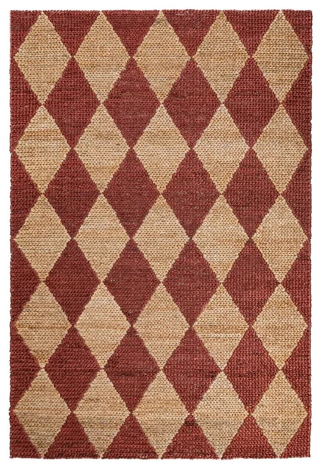 Covor teracotă țesut manual din amestec de iută 120x170 cm Effie Diamond – Flair Rugs
