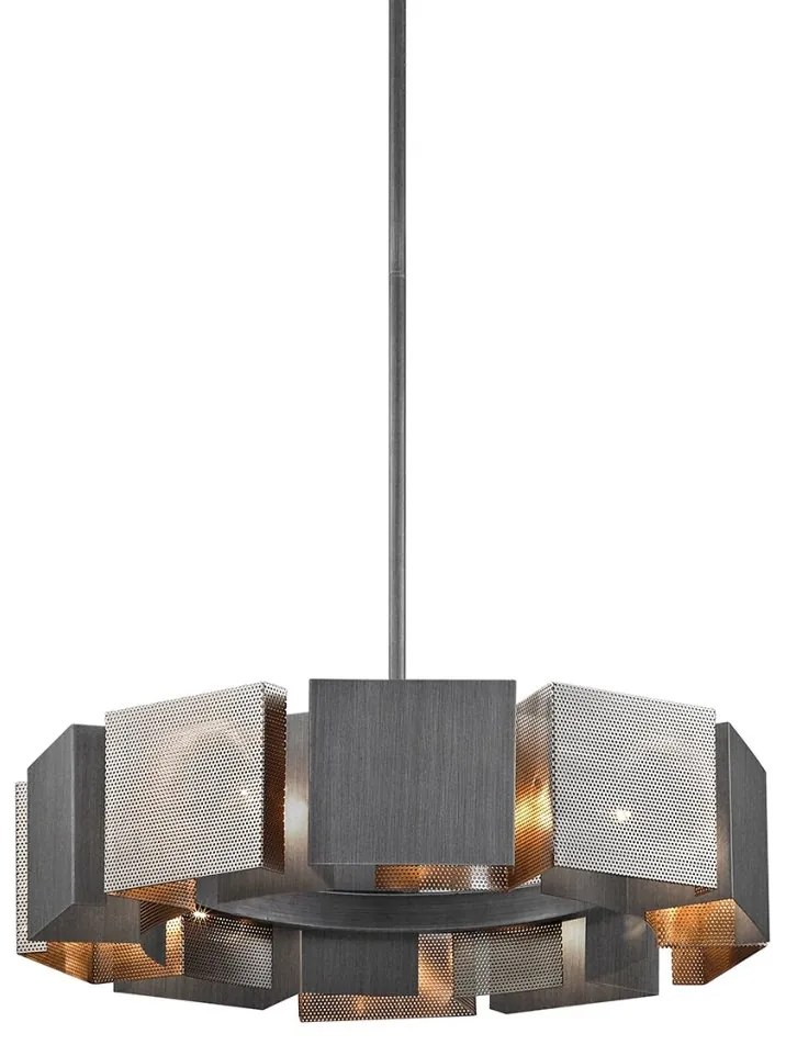 Candelabru design industrial-modern IMPRESSION cu 10 surse de lumina
