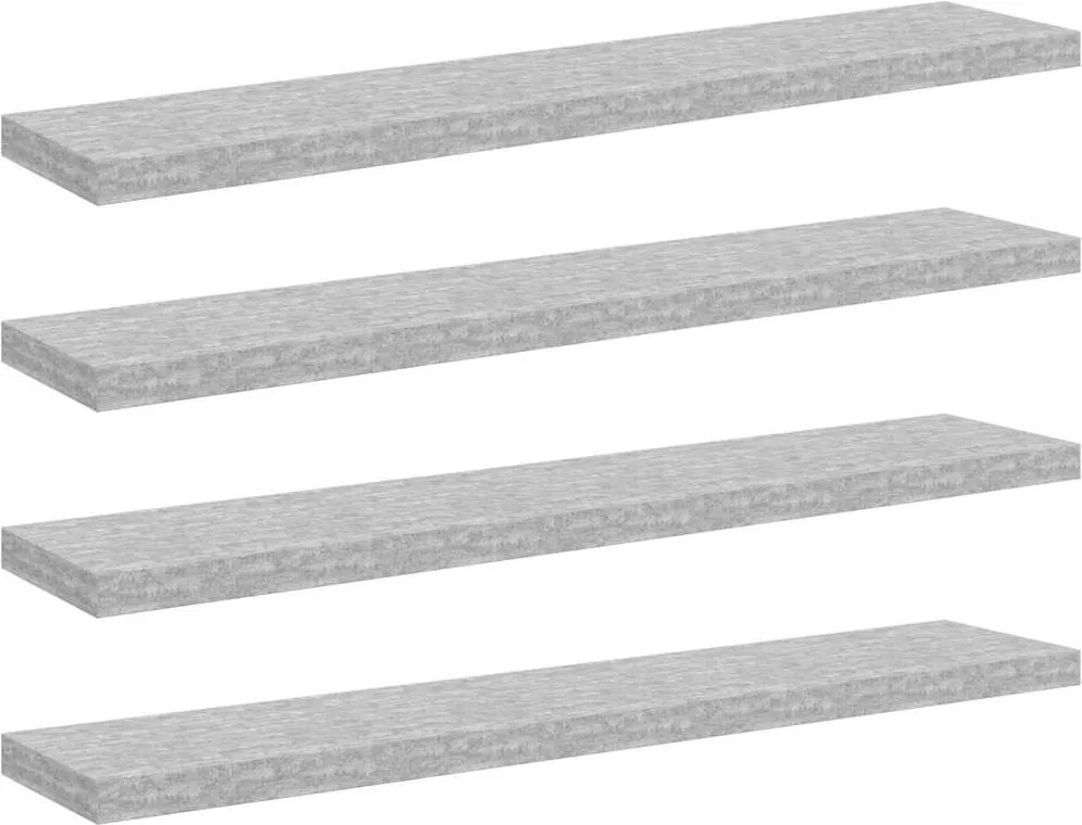 vidaXL Rafturi perete suspendate 4 buc. gri beton 120x23,5x3,8 cm MDF