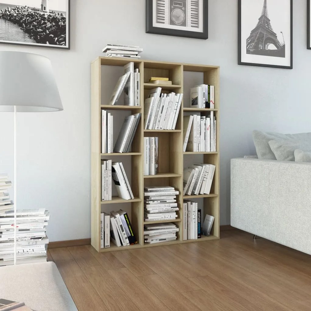 800444 vidaXL Separator /Bibliotecă stejar sonoma 100x24x140cm lemn prelucrat