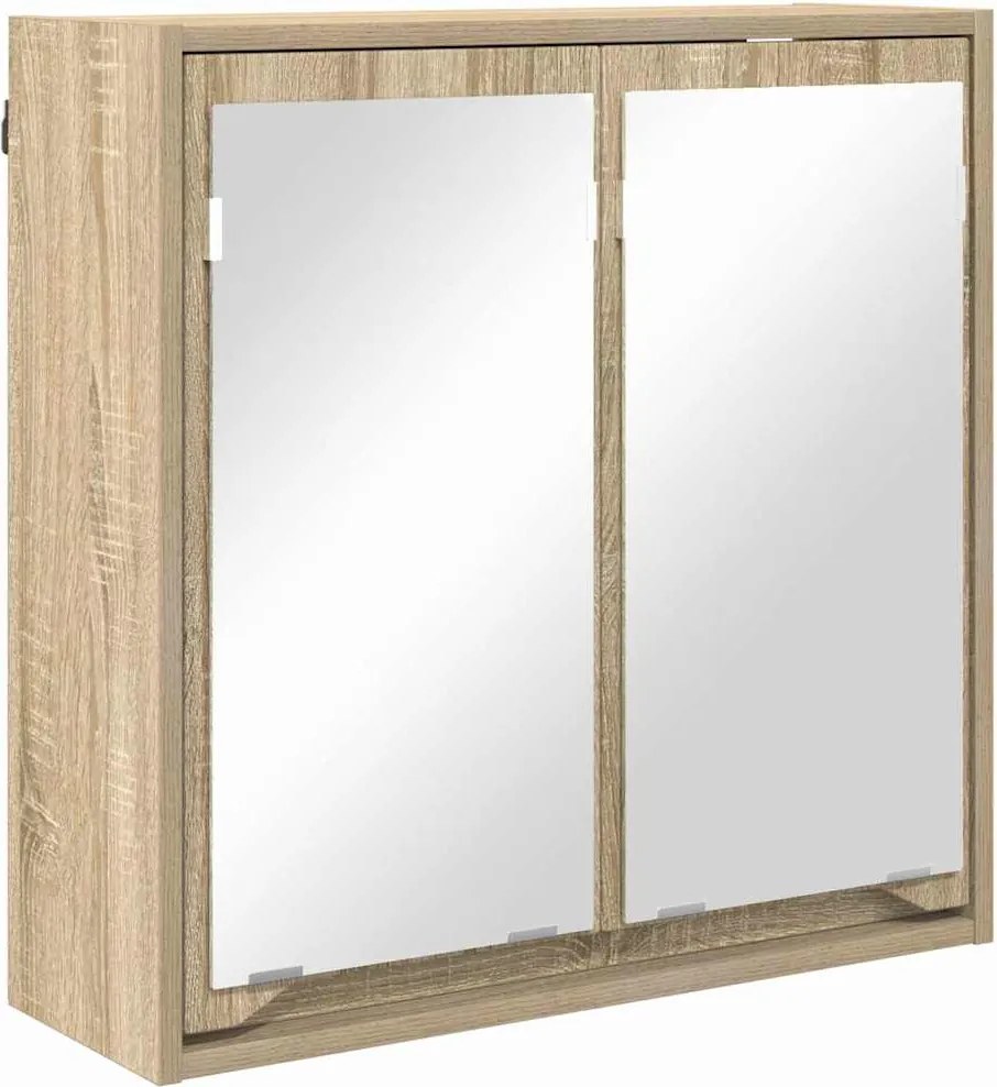 vidaXL Dulap cu oglindă pentru baie Stejar Sonoma 60 x 20 x 60 cm