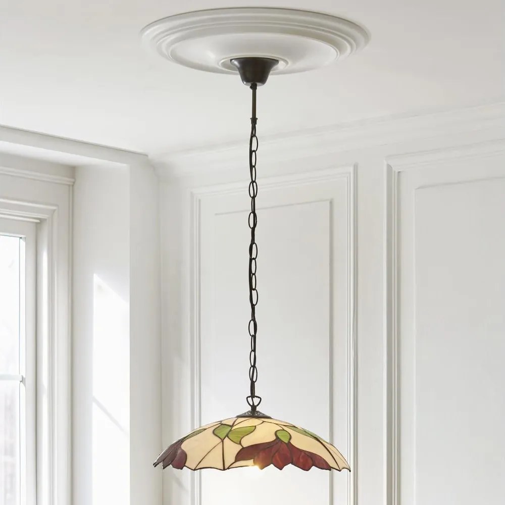 Endon 112246 - Lustră suspendată pe lanț Tiffany BOTANICA, 1xE27/60W/230V, Ø 45 cm