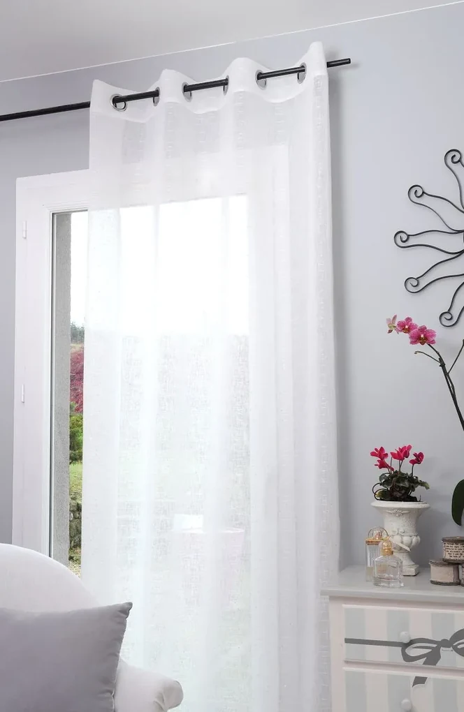 Perdea dungi orizontale Celian Blanc 135x260 cm