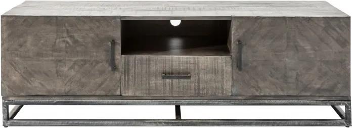Comoda TV gri din lemn de mango 160 cm Board Infinity Invicta Interior