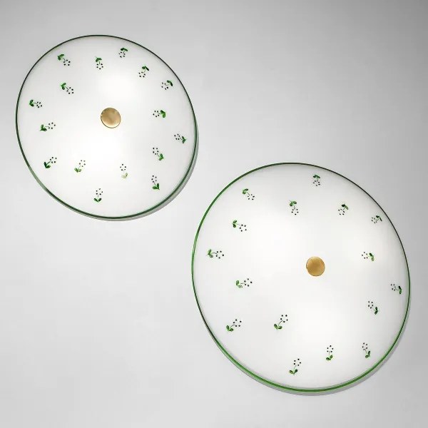 Plafonieră Kolarz 731.U13.4.21 NONNA 3xE27/60W/230V d. 42 cm verde/alamă