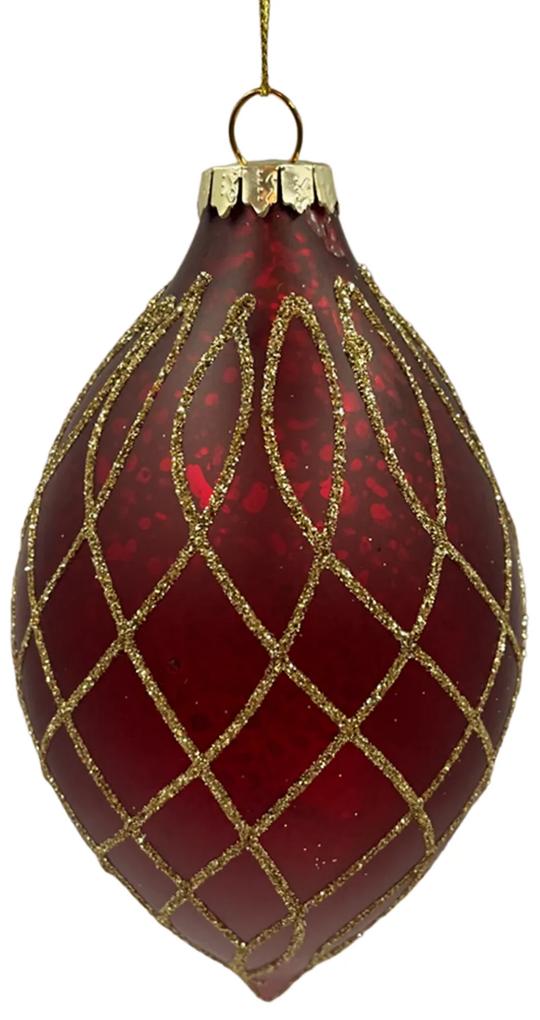 Glob din sticla Luxe Diamond 8x15cm, Burgundy