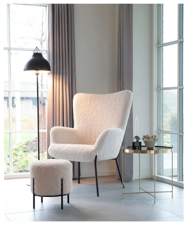 Fotoliu cu husă din blană artificială House Nordic Glasgow, alb