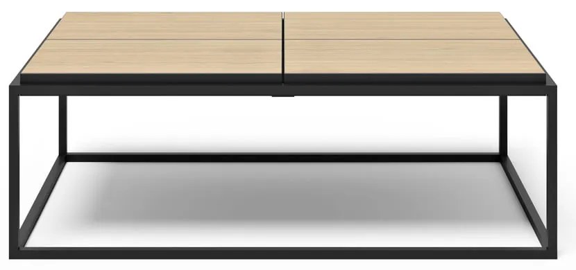 Măsuță de cafea negru-natural cu blat cu aspect de lemn de stejar 75x120 cm Douro – TemaHome