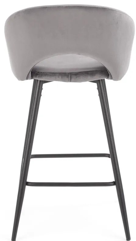 Scaun de bar H96 velvet gri