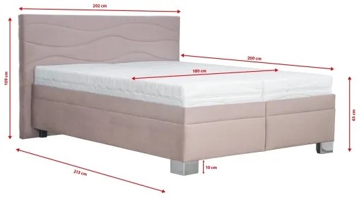 Pat tapițat WINDSOR 180x200 cm, fără saltea, bej